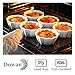 DOWAN Ramekins 4 oz, Creme Brulee Ramekins, Ramiken Oven Safe for Baking, Souffle Dishes Custard Cups, Porcelain Small Dipping Sauces Charcuterie Dessert Bowls, Ceramic Pudding Cups, Set of 6, Soft White