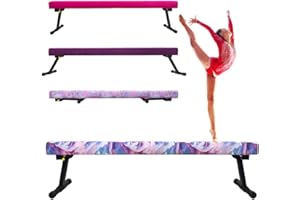 Peakpath 8FT Adjustable&Foldable Gymnastics Balance Beam,Home Gym Equipment,Easy Assembling and Storage,No Tool Require,for Kids Children Girls Training