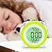Awakelion Digital Alarm Clock with Nightlight,2 Alarms,Optional Weekday Mode, Snooze Fuction,Super Loud for Kids & Heavy Sleepers（Green+White）