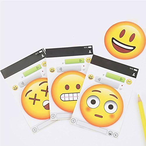 Deofean Emotion Stiky Notes, 2.95in Diameter, 30 Sheets/Pad, 4 Pads/Pack, 4 Different Expressions