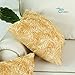 CaliTime Pack of 2 Cushion Covers Throw Pillow Cases Shells for Couch Sofa Home Solid Stereo Roses Floral 20 X 20 Inches Soft Gold