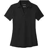 Port Authority Women's Cotton Blend Pique Short-Sleeve V-Neck Polo Shirt
