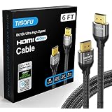 8K HDMI Cable 4K Cord: 6ft Certified 2.1 48Gbps Ultra High Speed HDMI Cables Premium Braided 8K@60Hz 4K@120Hz 4K@144Hz HDCP 2.2&2.3 CL3 ARC eARC Dolby - HD/HDR/HDTV/PS5/PS4/Xbox (Color: Grey, Tamaño: 6ft)