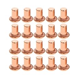 Aicosineg Solid Rivets,50Pcs M4 Round Head Copper