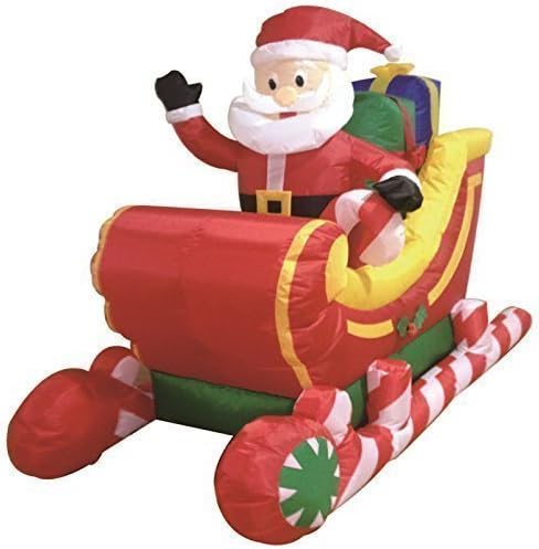 1.8m Santa Claus On Sleigh Sledge Self Inflating Inflatable Electric Blow Up Giant Large Outdoor Garden Christmas Xmas Figure Statue