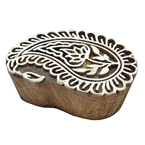 Decorative Blocks Handcarved Stamp Paisley Wooden Textile Stamps Border Stamp