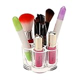 TWING Premium Acrylic Flower Shape Cosmetic Brush Holder Crystal and Unbreakable Organizer