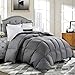 ROSECOSE Luxurious Medium Weight Goose Down Comforter Queen Size Duvet Insert All Seasons Hypo-allergenic 1200 Thread Count 750+ Fill Power 100% Cotton Shell Down Proof with Tabs Gray (Queen, Gray)
