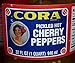 Cora Whole Pickled Hot Cherry Peppers (Hot), Large 1 Quart Jar (2) Pack