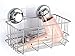 ARCCI Accessories, Powerful Vacuum Suction Cup Shower Caddy Basket - Shampoo Conditioner Holder with Deep Storage Basket and Shelf for Bathroom & Kitchen (Stainless Steel)