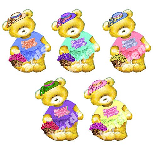 Gregory Crafts & Gifts Happy Mother's Day Card Making Toppers Craft Embellishment, Teddy Bear Design for Mum or Nan