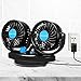 EXCOUP Oscillating Fan for Car with 12V Adapter for Household, Fan for Truck Car 2 Adjustable Speed 360° Rotatable Low Noise