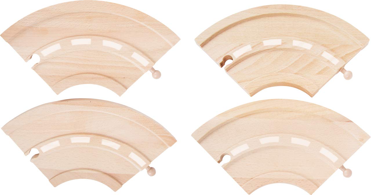 small foot 10808 Street set curves made of wood, 4 parts, compatible with all common wooden railways, from 3 years