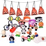 FUN LITTLE TOYS 72 PCs Halloween Party Supplies Toy Assortment Goody Bags for Kids Trick-or-Treat Bags, Prefect Halloween Party Decorations