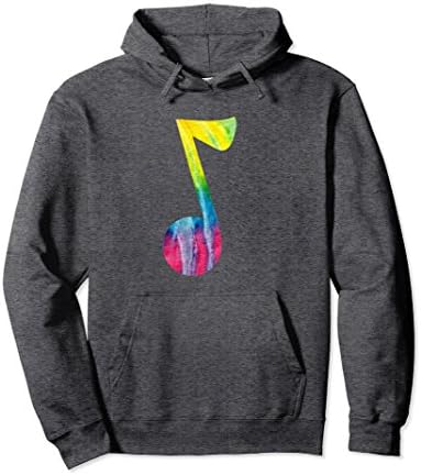Unisex Tie Die Music Note Hoodie For Musicians and Music Lovers XL: Dark Heather