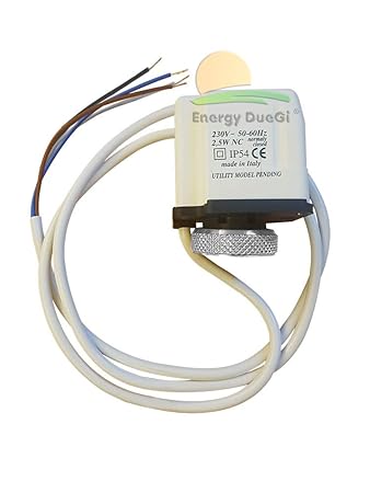 Attuatore Elettrotermico 4 Fili 230V NC - Per Collettori Riscaldamento A Pavimento, Ghiera M30x1.5