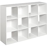 ClosetMaid Cubeicals 12 Cube Storage Shelf Organizer Bookshelf, Stackable, Vertical Or Horizontal, Easy Assembly, Wood, White Finish