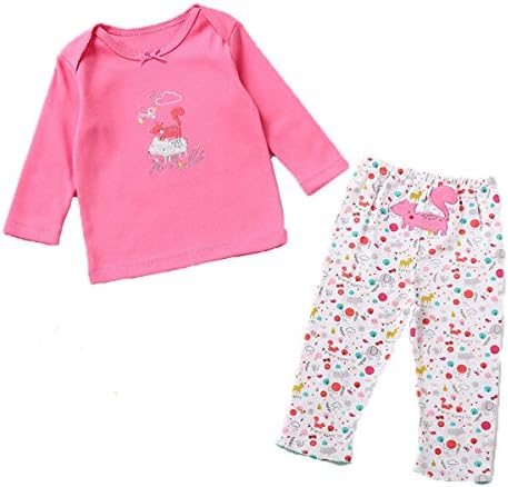 Baby Boy Girl Pajamas 100% Cotton Sleepwears Clothes Set (Foxes, 12-18M)