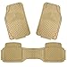 Copap 3pcs Rubber Floor Mats Universal Fit Mat for Car SUV Van & Trucks Front & Rear (Beige)