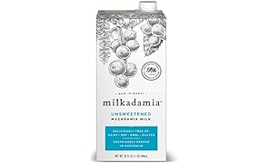 Milkadamia Unsweetened, Vegan and Keto-Friendly Macadamia Milk, 32 Ounce (Pack of 6)