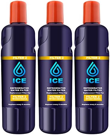 ICE W10413645A Whirlpool Refrigerator Water Filter Compatible with Whirlpool p6rfwb2 W10238154 PUR FILTER 2,EDR2RXD2-3 Pack (blue) (Blue)