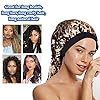 Long Satin Bonnet Sleep Cap, 3 Pcs Extra Large Sleeping Night Caps Hat Loose Cap Bonnets, Adjustable Elastic Band Head…
