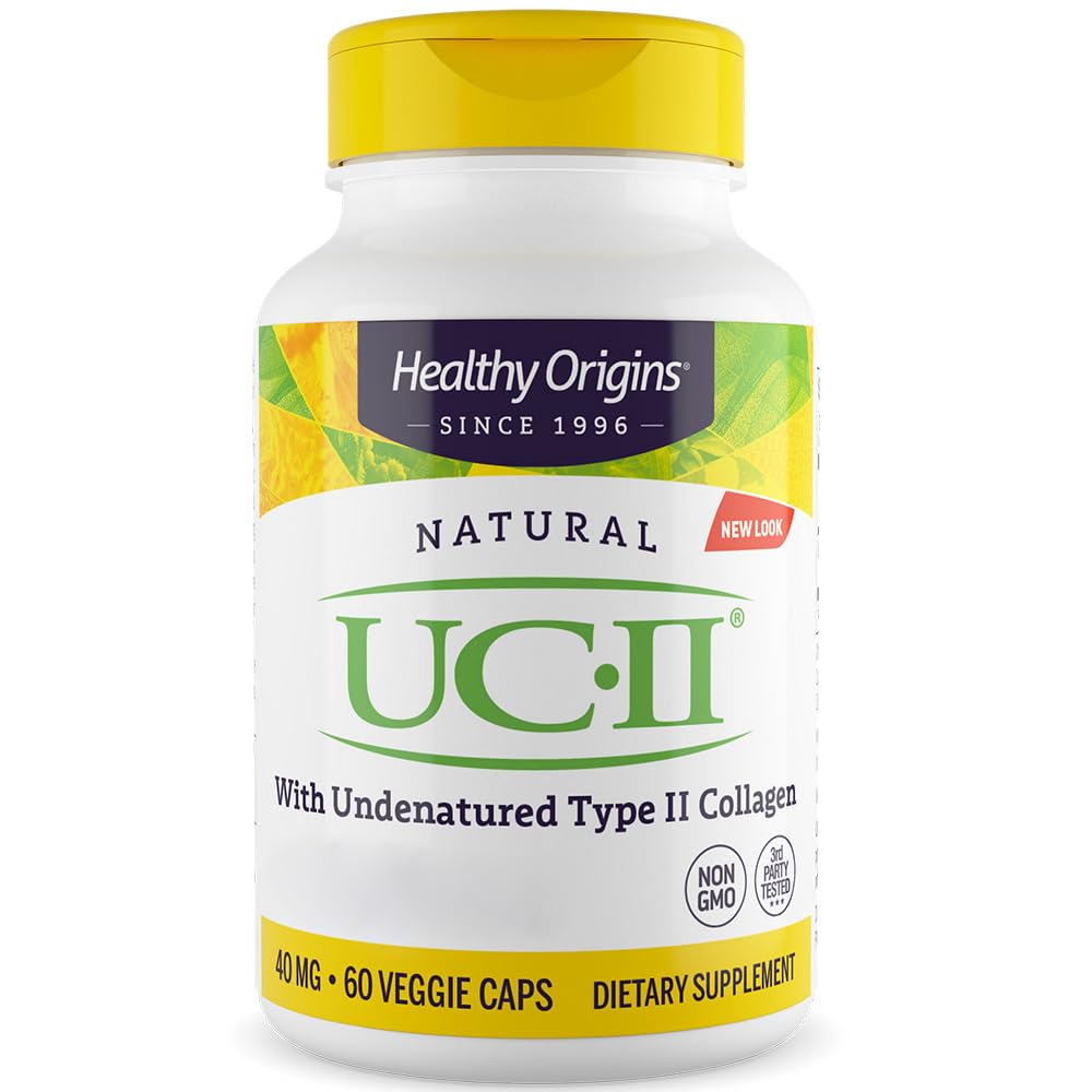 Healthy Origins, Natural UC-II (Natural Type 2 Collagen), 60 Capsules, Laboratory Tested, Gluten Free, SOYA Free, Non-GMO