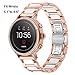TRUMiRR for Fossil Gen 4 Q Venture HR Women/Gen 3 Q Venture Watchband, 18mm Stainless Steel & White Ceramic Watch Band Quick Release Strap Wristband for Garmin Vivoactive 4S TicWatch C2 Rose Gold
