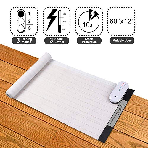 DOG CARE Pet Shock Mat Pet Training Mat for Cats Dogs 60 x 12 Inches, 3 Training Modes Pet Shock Pad Indoor Use, Keep Dogs Off Couch LED Indicator Intelligent Safety Protect