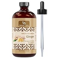 Beauty Aura Ginger Essential Oil - 4 Oz. Bottle - 100% Pure, Undiluted Therapeutic Grade Oils - Ideal for Aromatherapy - Great Quality Great Value!