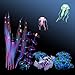 Uniclife 4 Pack Fish Tank Decorations Glowing Effect Aquarium Décor Small Silicone Artificial Jellyfish Coral Plant Ornamentthumb 2
