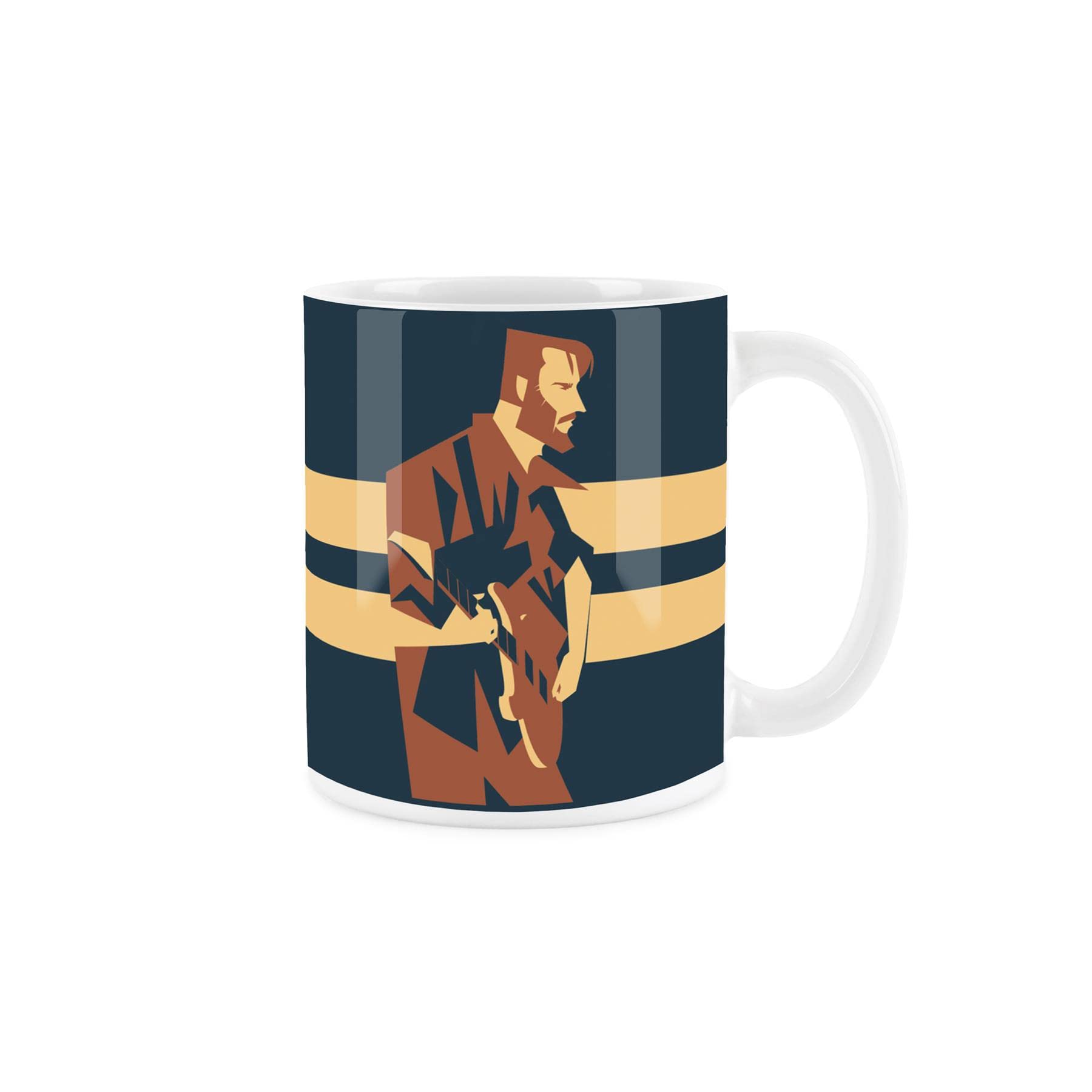 Purely Home Guitar Player Mug - Musician White Ceramic Cup - Tea/Coffee Gift for Music Lovers