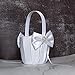 ATAILOVE 2 Pcs Flower Girl Basket Set- Cute Cherish Wedding Flower Baskets - White