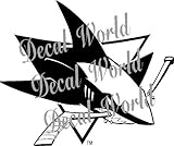 SAN JOSE SHARKS LOGO NHL DECAL WHITE VINYL STICKER