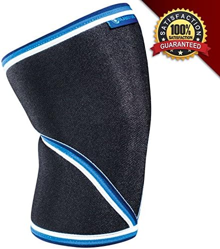 SLABSTONE Knee Sleeves Pair + Lifting Straps Pair - Bundle - 7mm Neoprene Knee Support and Compression for Women & Men