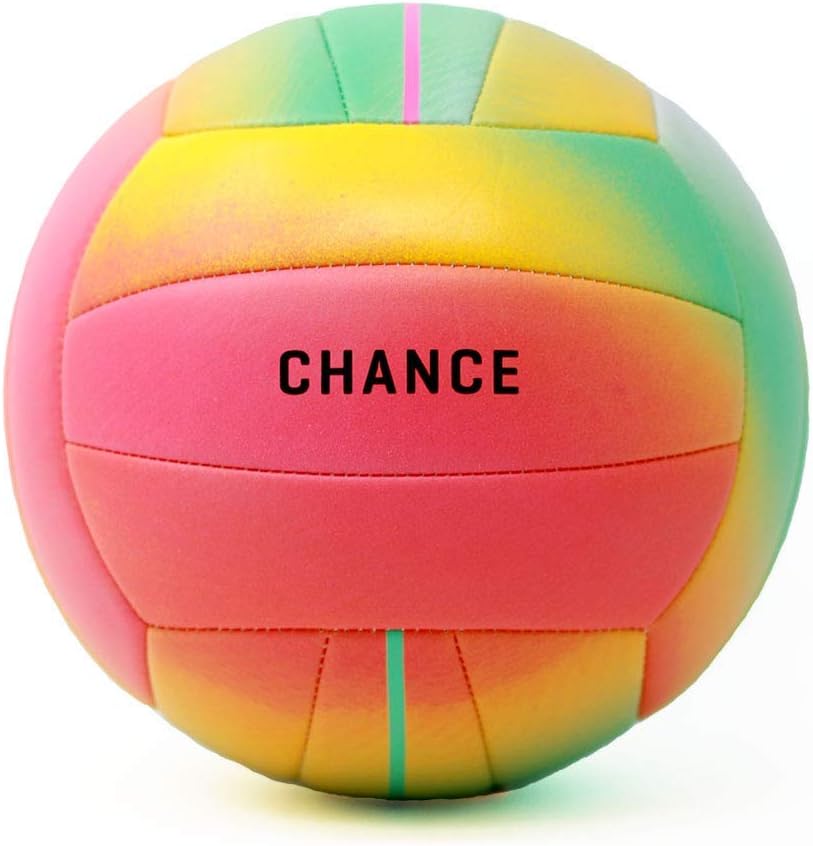 Chance Soft Cushioned Composite Leather Volleyball, Indoor/Outdoor/Pool/Beach Waterproof Recreational All Ages Training Ball - Poppy (Size 5, Multi Color) : Sports & Outdoors