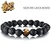 PAWALT Triple Protection Bracelet - Hematite - Tiger Eye - Black Obsidian - Nature Stone Couple Bracelet for Men/Women, Bring Luck Health