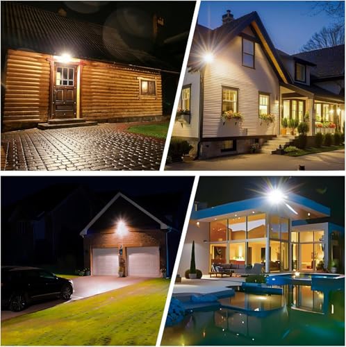 YIQIBRO Outdoor LED Spotlights 20W, 4 Packs 2000LM 6500K LED Floodlight, IP65 Waterproof Cool White Spotlight for Home, Garage, Patio, Terrace, Garden