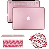 Macbook Pro 13" Case Cover, IC ICLOVER Ultra Slim and Light Weight Rubberized Matte Hard Protective Case Cover & Keyboard Cover for Macbook Pro 13.3"(A1278)-Rose Gold