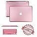 Rose Gold Rubberized Case with Keyboard Cover Compatible MacBook Air 11 (A1465,A1370),IC ICLOVER Ultra Slim Light Weight Matte Hard Plastic Protective Case Cover & Keyboard Cover Shock