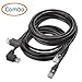 Cable Matters 10Gbps Combo-Pack 90 Degree Cat 6 Ethernet Cable - 10ft, Cat6 Right Angle Ethernet Cable (90Degree + 270 Degree Right-Angle RJ45 Connectors)