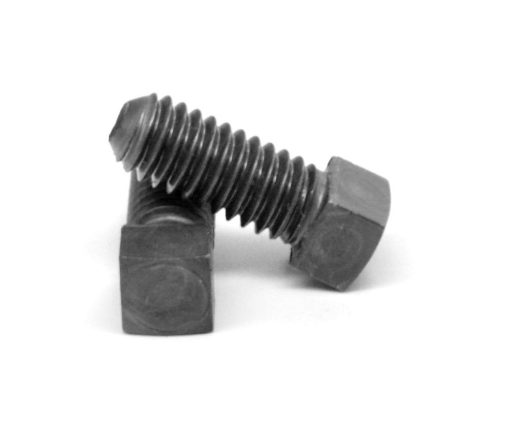 Square Head Set Screw, Cup Point, 5/811 x 3/4", Alloy Steel Case Hardened, Black