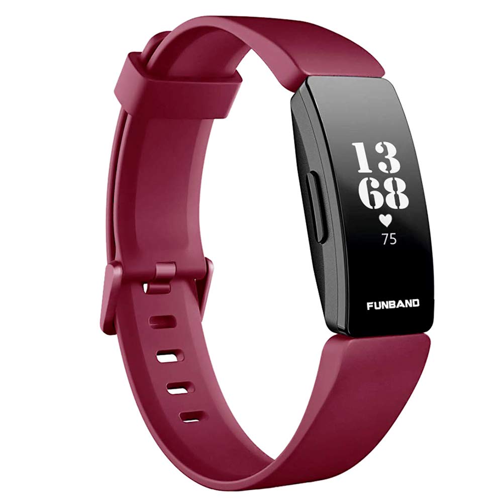 FunBand Compatible for Fitbit Inspire & Inspire HR Strap, Easy Adjust Soft Silicone Sport Replacement Accessory Bracelet Straps for Inspire / Inspire HR Fitness Activity Wristband
