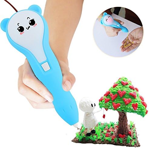 3D Pen - 3D Printing Pen with Low Temperature Non-Toxic Kit, 2 Free Random PCL Filaments, 10 Stencils, Best Creative Toys for Kids &amp; Adults(Blue)