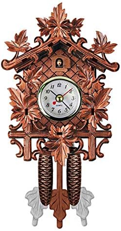 FIVE BEE Vintage Cuckoo Wall Clock| Bird Alarm Handcrafted Wood Hanging Clock| Time for Home Restaurant Unicorn Decoration Art Vintage Swing Living Room