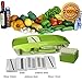 Mandoline Slicer - MultiPurpose For Vegetable, Fruit, Cheese, Ham, Sausage - With 5 Premium Quality Stainless Steel Blades, Food Container, Guided Cover, Safety Hand Guard Plus Peeler