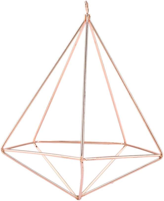 Freestanding Air Plants Holder Irregular Wall Mount Hanging Holder Rack Pentagon Geometric Pineapple Shaped Potted Plant Stand(Rose Gold)