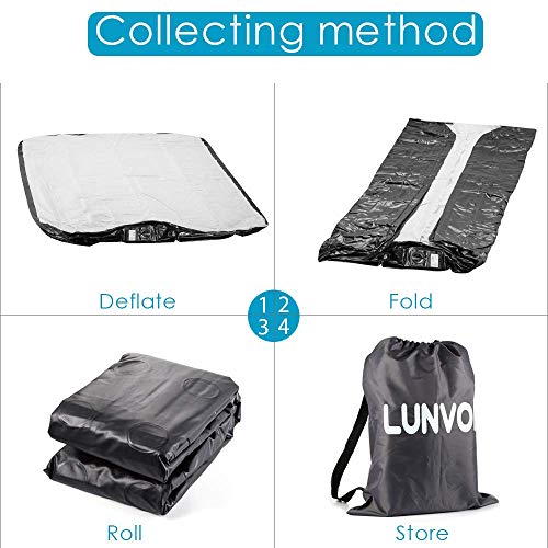 Lunvon Air Mattress Guest Durable Inflatable Airbed Blow Up Air Bed with Built-in Electric Air Pump, Storage Bad and Repair Patches Included, Height 18.5 inches, Queen Size, 2-Year Warranty