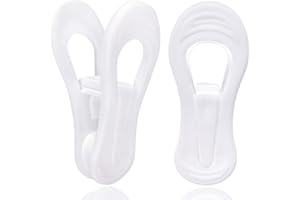 TOFIIGREM White Hanger Clips 50 Pack, Multi-Purpose Plastic Hangers Clips Perfect for Plastic Clothes Hangers, Clothes Pins Finger Clip for Skirt Pants Hangers
