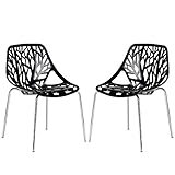 Poly and Bark Birds Nest Dining Side Chair (Set of 2), Black
